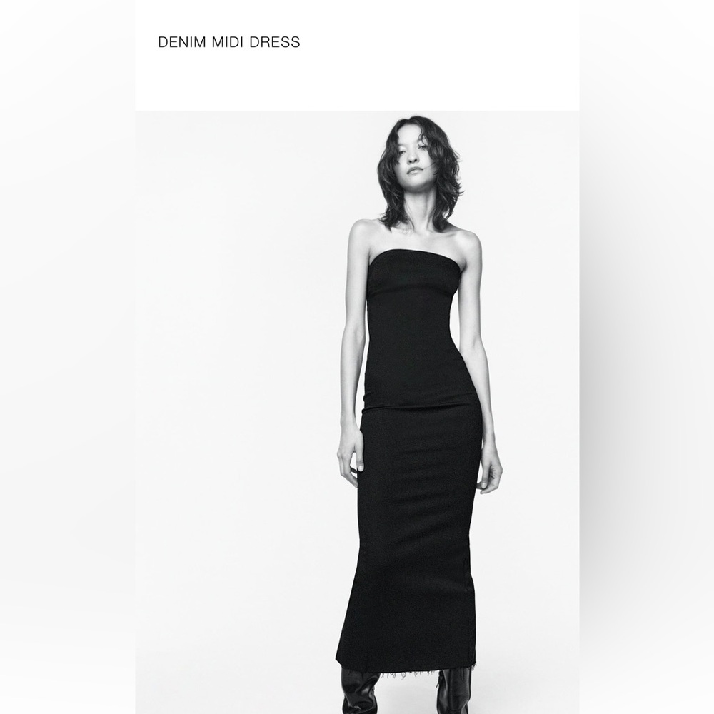 Zara denim midi dress
